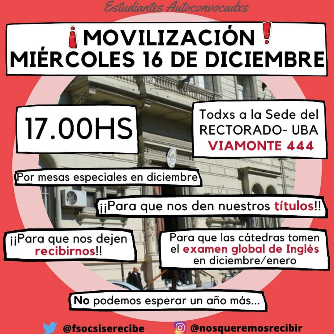 Movilización al Rectorado de la UBA por la paralización de las Facultades