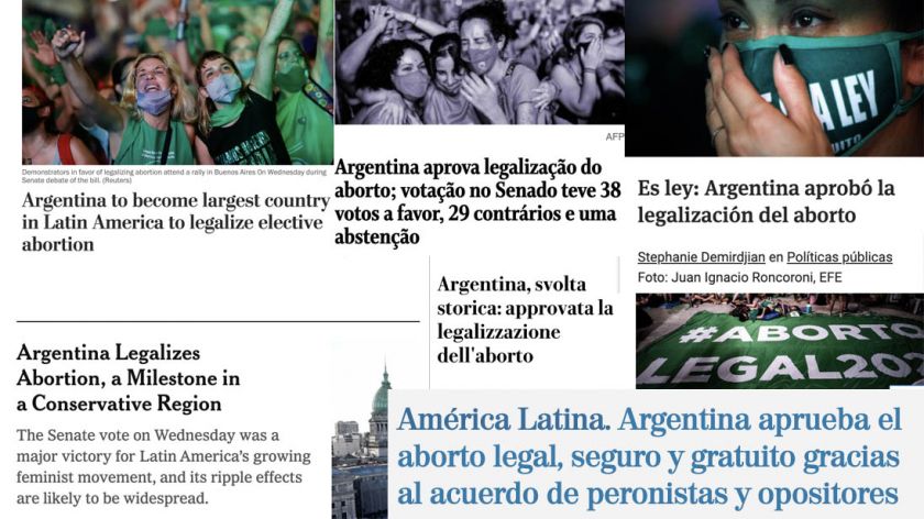 Los medios del mundo destacaron la ley del aborto en Argentina