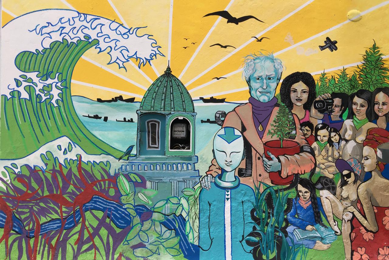 Mural en homenaje a Pino Solanas