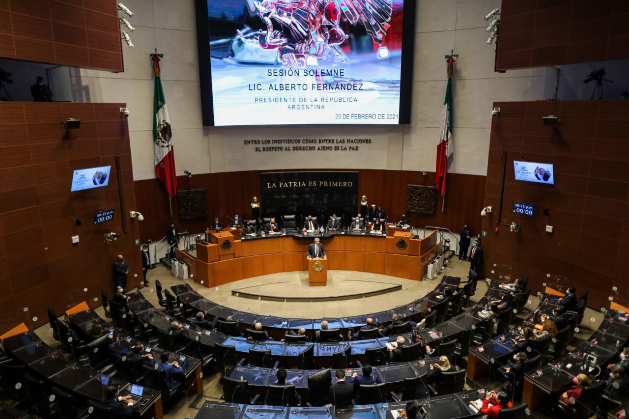 Alberto, en el Senado de México: "Tenemos que alzar nuestra voz al mundo"