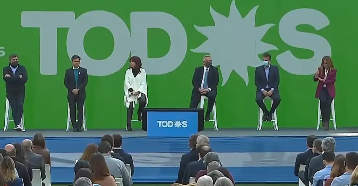 La plana mayor del FdT se mostró unida y con un discuro duro