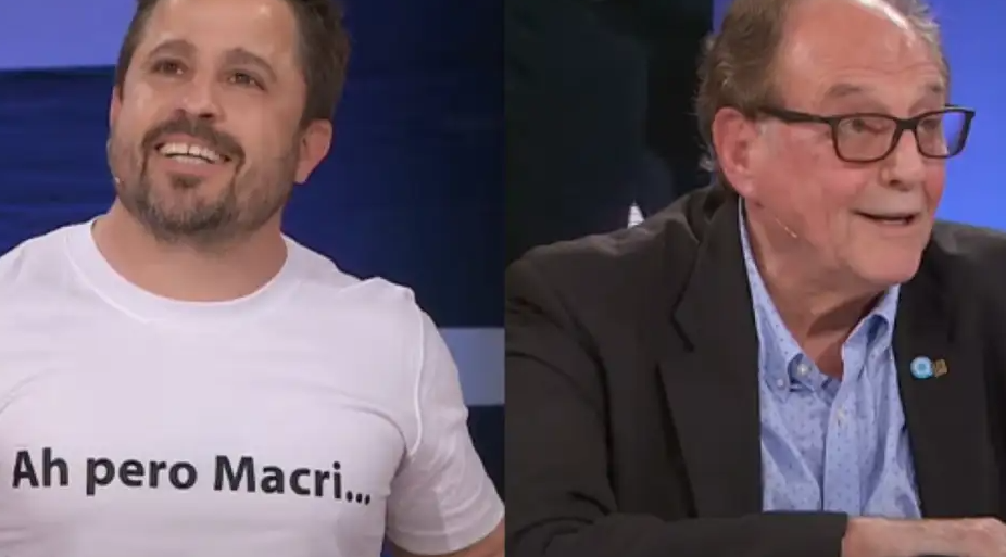 Tetaz cruzó a Heller con una remera que dice "Ah pero Macri..."