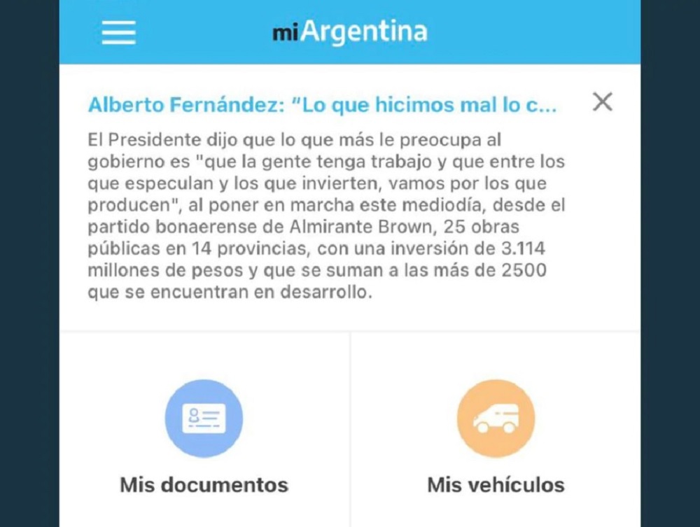 Se filtraron mensajes de campaña electoral en la App "Mi Argentina"