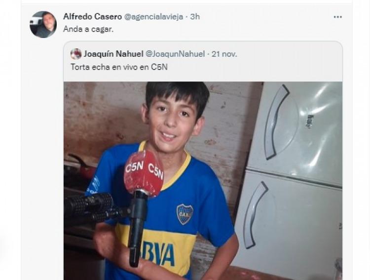 Repudio a Alfredo Casero por insultar al niño que vende tortas para operarse