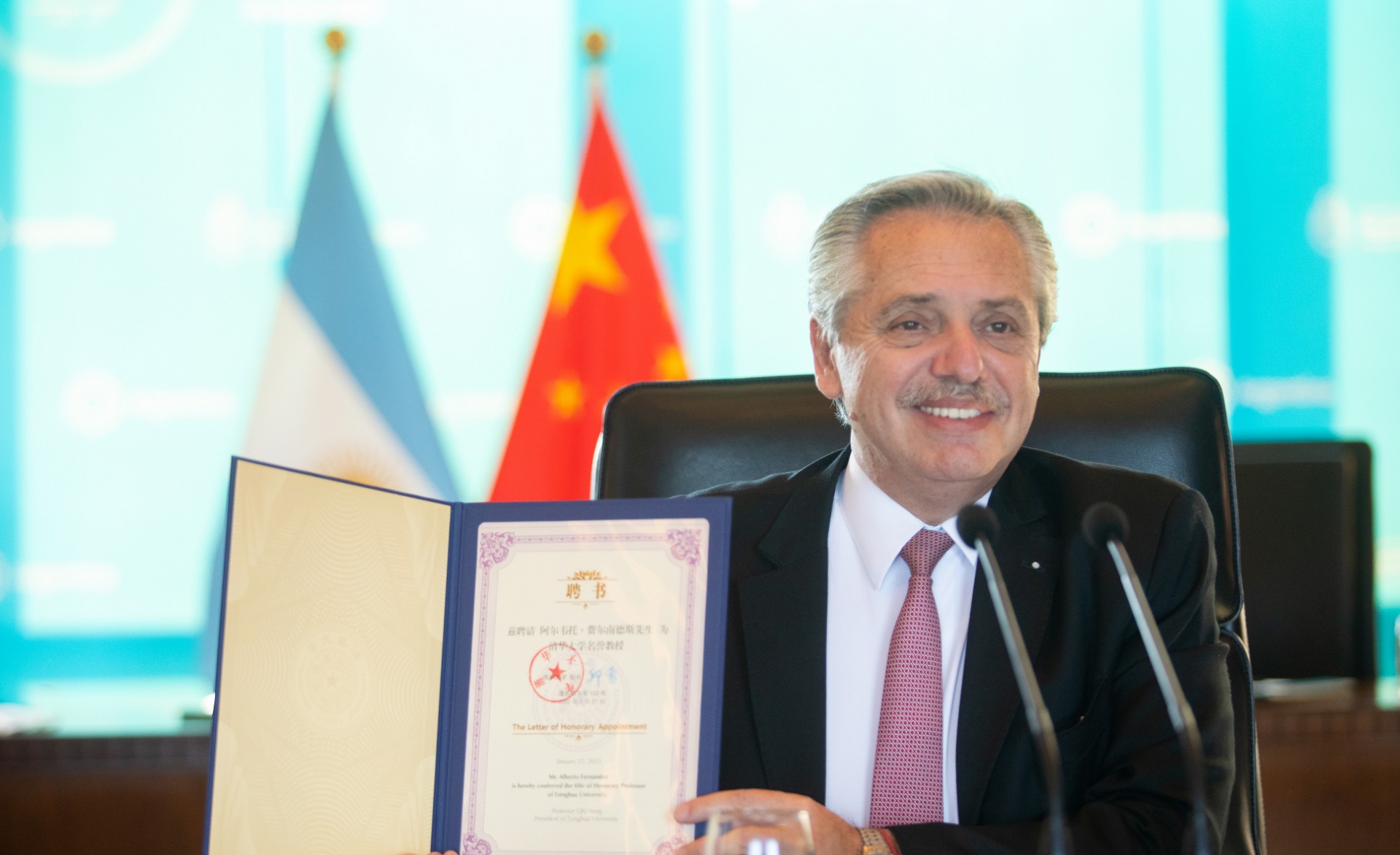 Alberto participó de la inauguración de los Juegos Olímpicos de Beijing