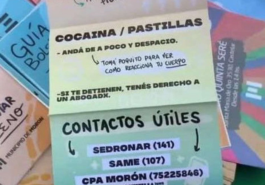 “Cocaína, tomá poquito”: el insólito consejo del municipio de Morón