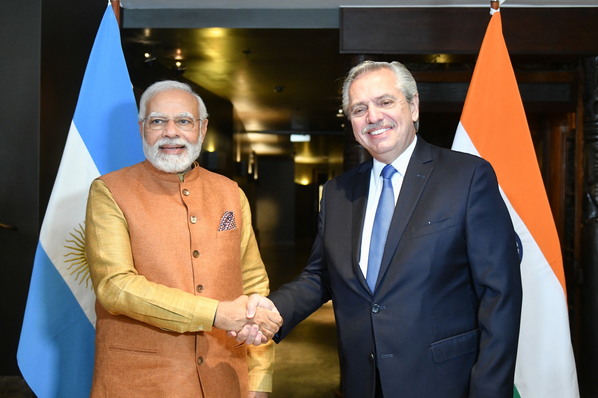 Fernández mantuvo una reunión con Narendra Modi, primer ministro de India