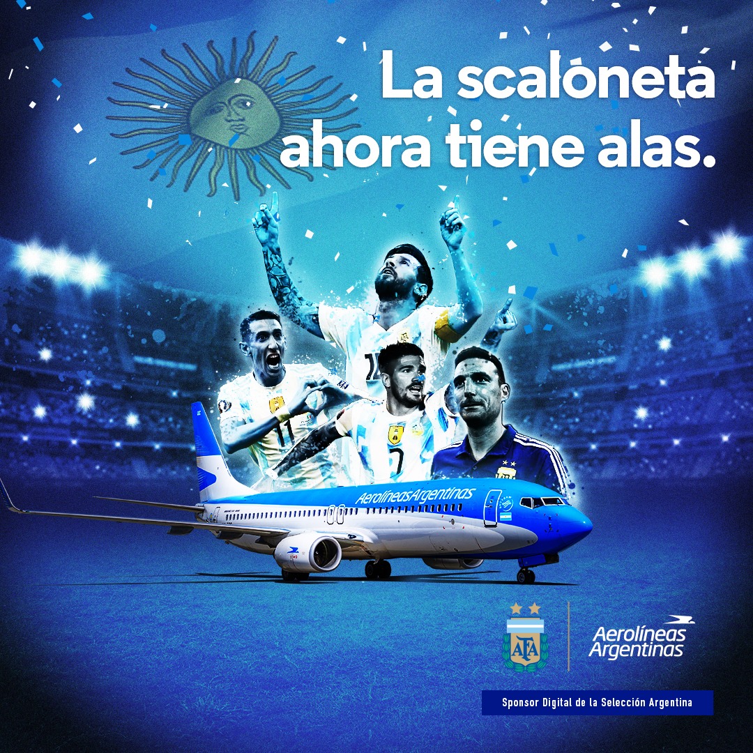 Aerolíneas Argentinas acompañará a la AFA como sponsor digital