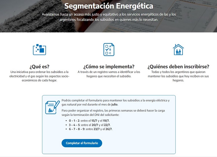 El Gobierno abrió la inscripción para los subsidios de gas y electricidad