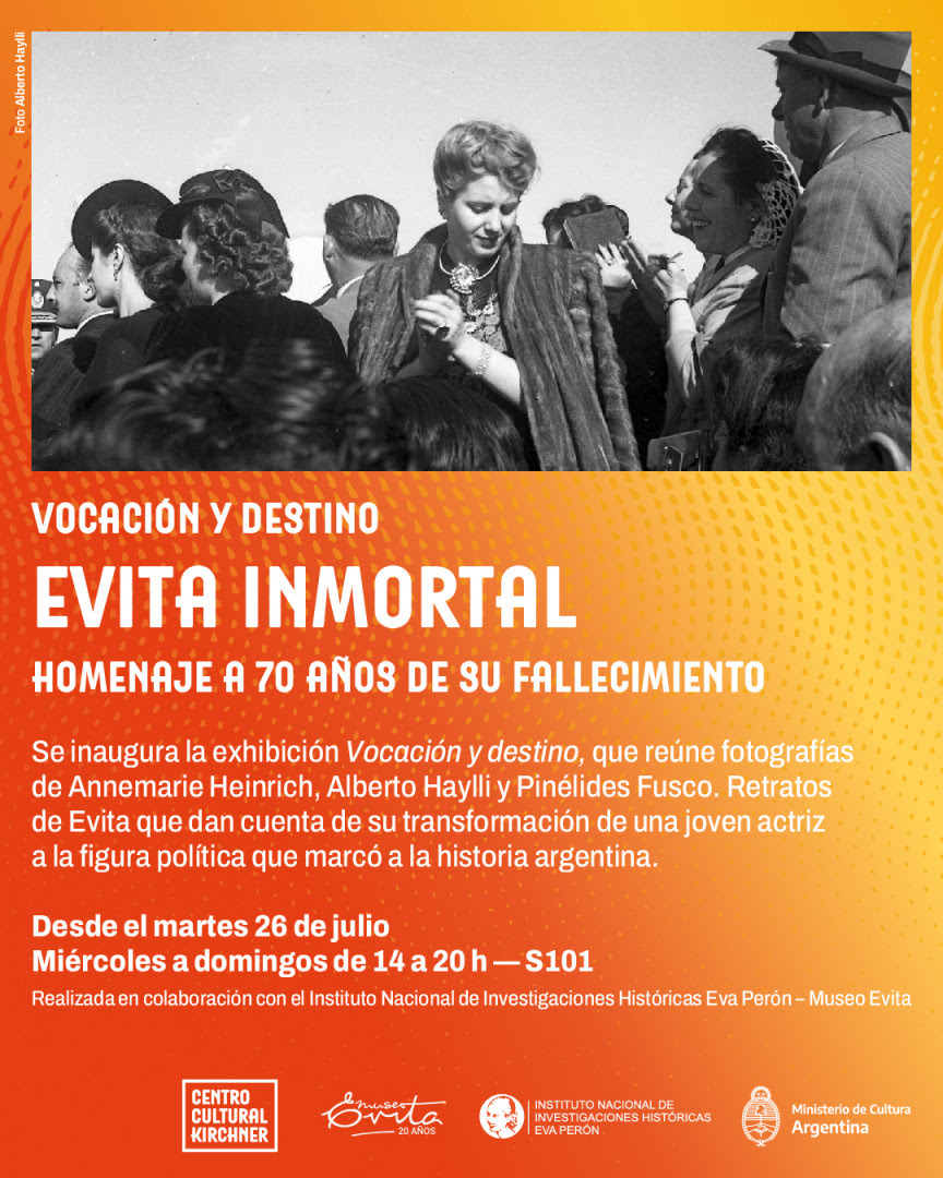 Cultura conmemora a Evita, en el aniversario de su fallecimiento