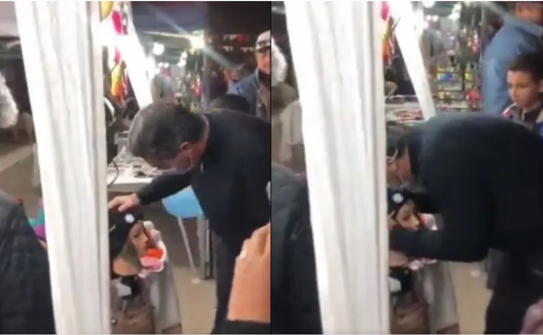 El blooper de Capitanich: confundió un maniquí con una persona y lo besó