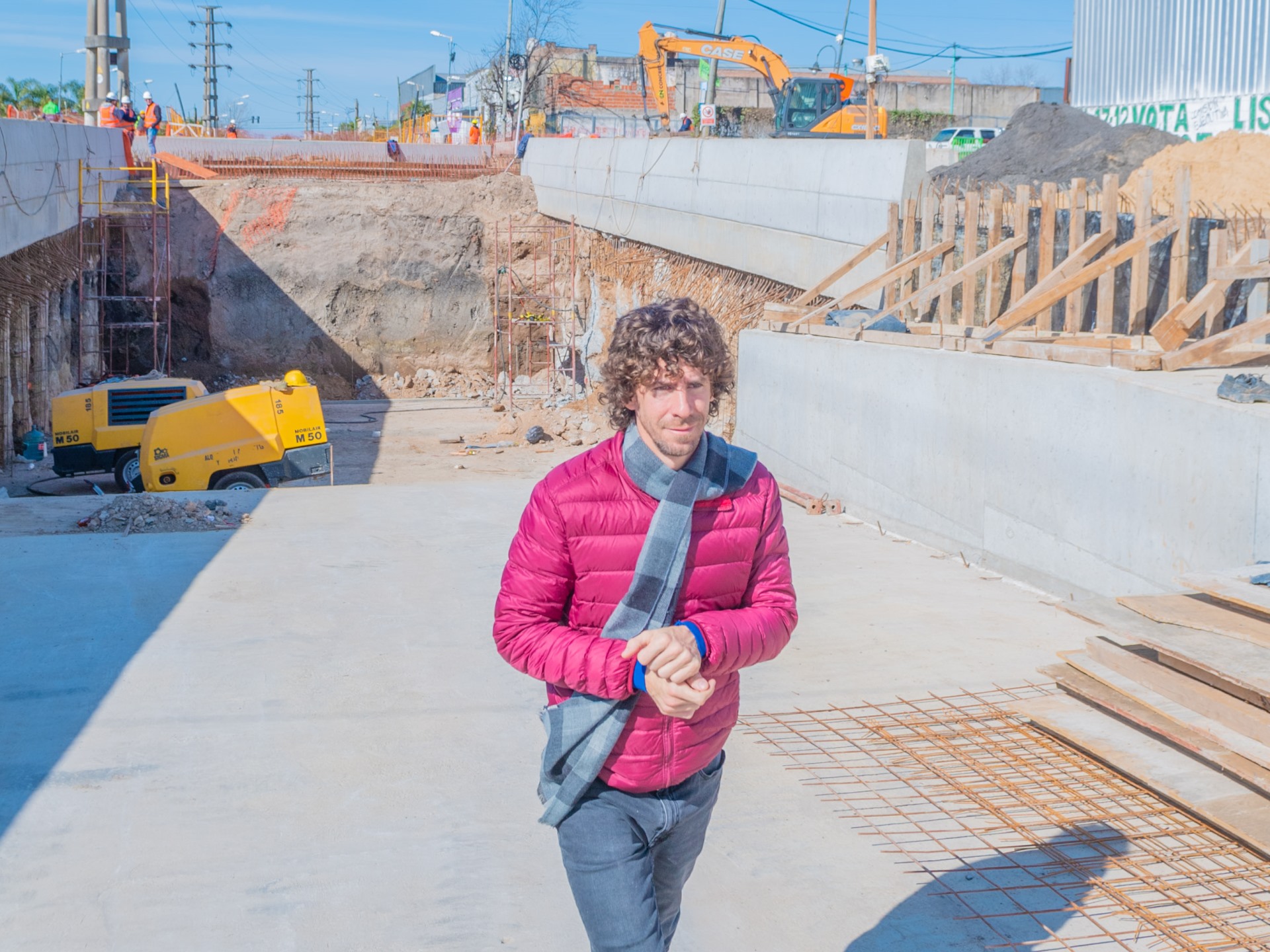 Andreotti visitó la excavación del Túnel de Avenida Sobremonte