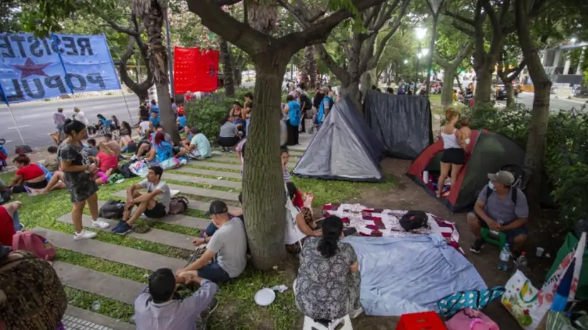 Nuevo acampe piquetero por el retiro del Potenciar Trabajo a estudiantes