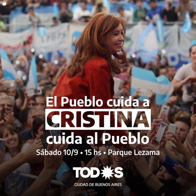 El FdT porteño se moviliza a Parque Lezama para apoyar a Cristina