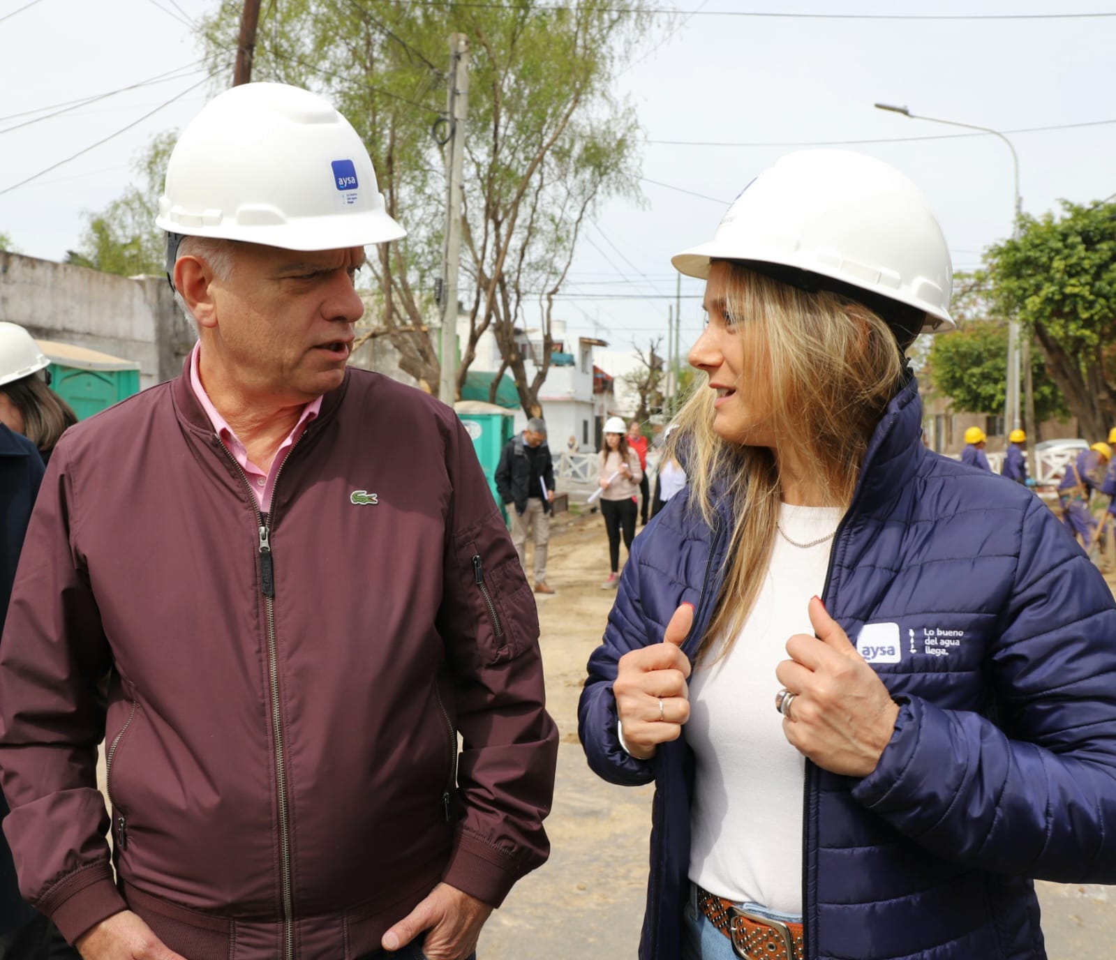 Grindetti y Galmarini supervisaron obras cloacales en Monte Chingolo