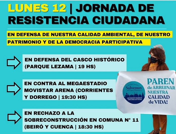 Lunes de protestas contra las políticas urbanas del Gobierno porteño
