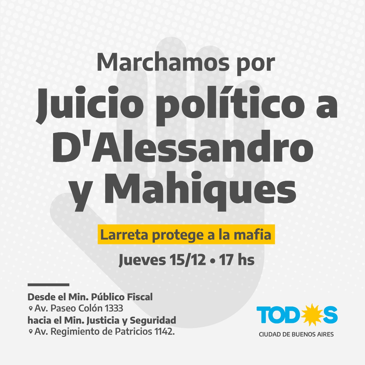 El FdT porteño marcha por el juicio político a D'Alessandro y Mahiques
