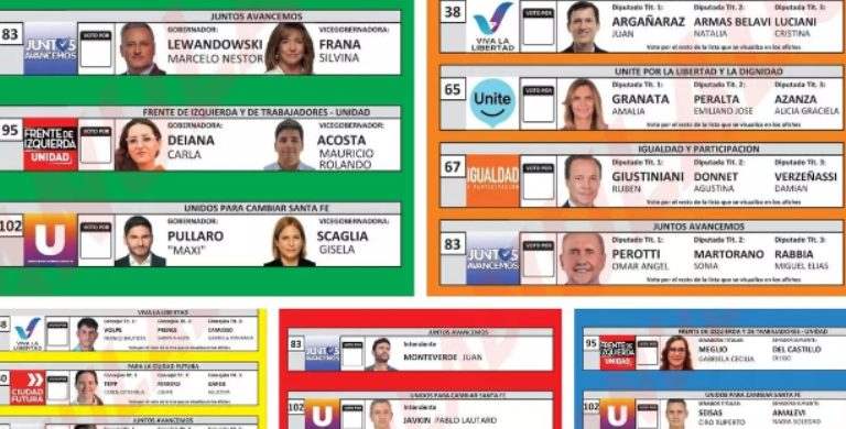 Elecciones en Santa Fe: así son las boletas con las que se vota este domingo