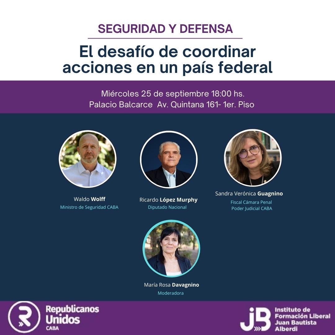 López Murphy y Wolff hablarán de "Seguridad y Defensa"