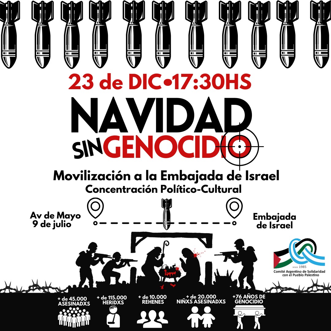 “Navidad Sin Genocidio”: piden el retiro de tropas de Palestina