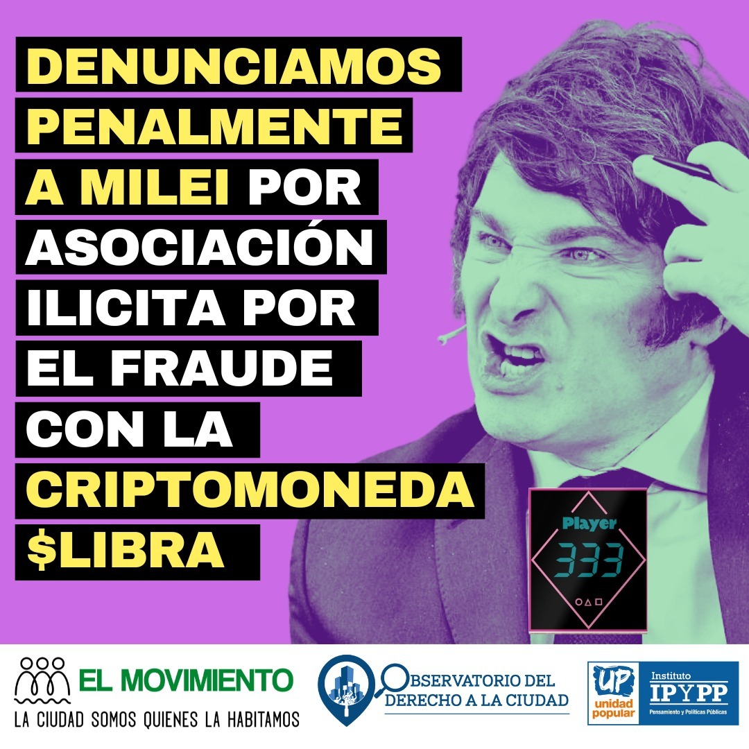 Denuncia penal contra Milei por la promoción de $LIBRA