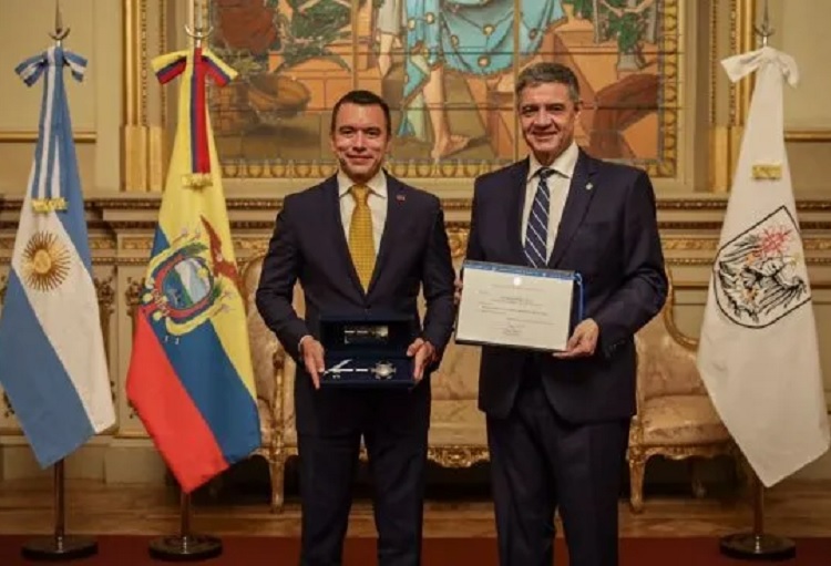 Jorge Macri entregó la Llave de la Ciudad a Daniel Noboa