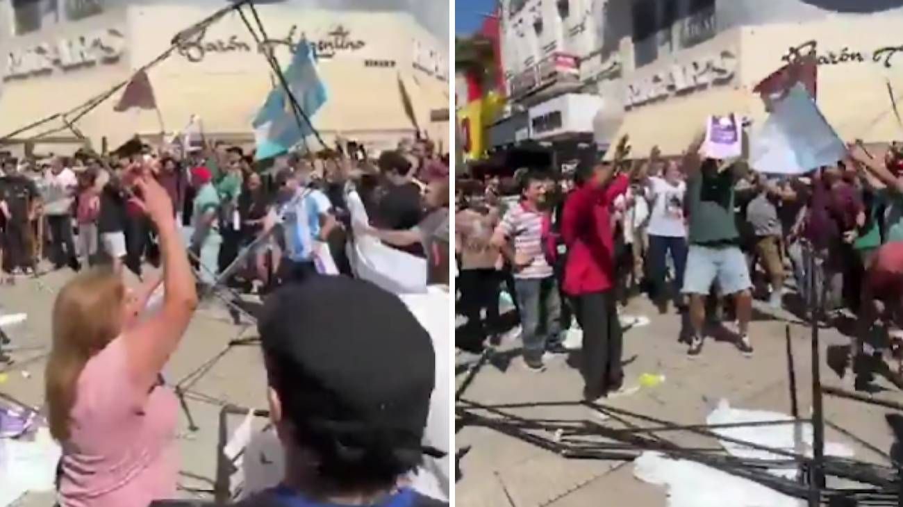 Por incidentes, Milei tuvo que suspender el acto en Santa Fe