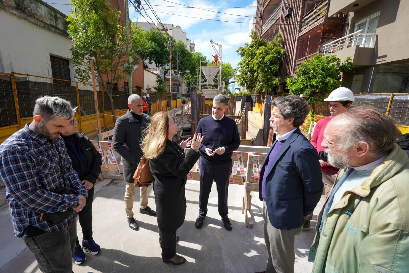 Jorge Macri recorrió la obra de los aliviadores del arroyo Medrano